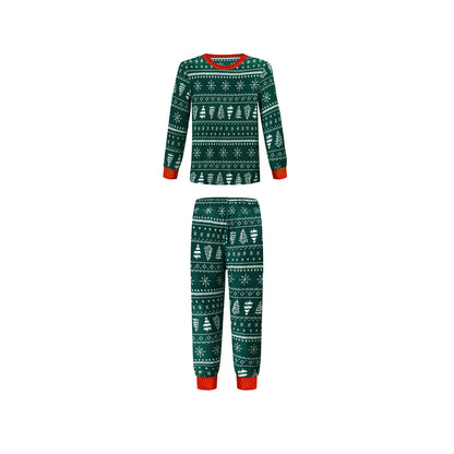 Juleprint Foreldre-barn-Grønn Sett - Nordic Vinterstil