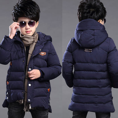 Boy's hooded padded padded jacket - Nordic Vinterstil