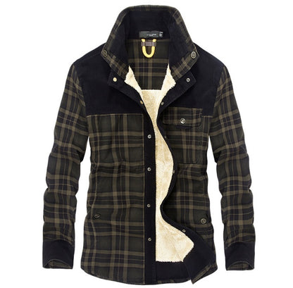 Winter Jacket Men Thicken Warm Fleece Jackets Coats Pure Cotton Plaid Jacket Military Clothes - Nordic Vinterstil