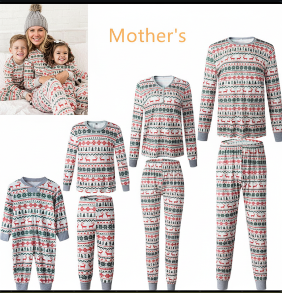 Trykt juleklær til familien – Matchende julepyjamas & antrekk - Nordic Vinterstil