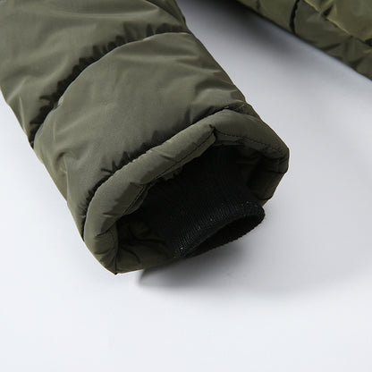 Winter Children's Trendy Cotton-padded Jacket Mid-length Letter Cotton-padded Coat - Nordic Vinterstil